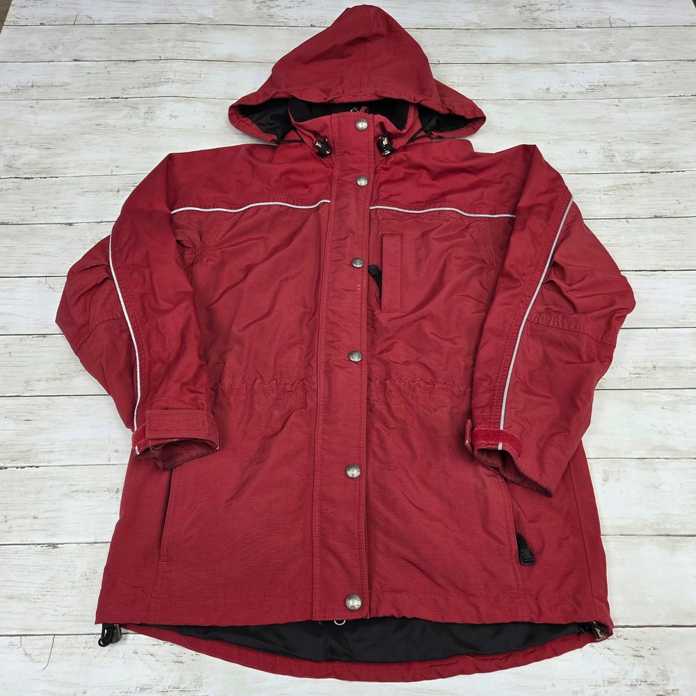 Woolrich Parka Jacket Women S Red Hooded Ripstop Mesh Lined Outdoor Utility Coat